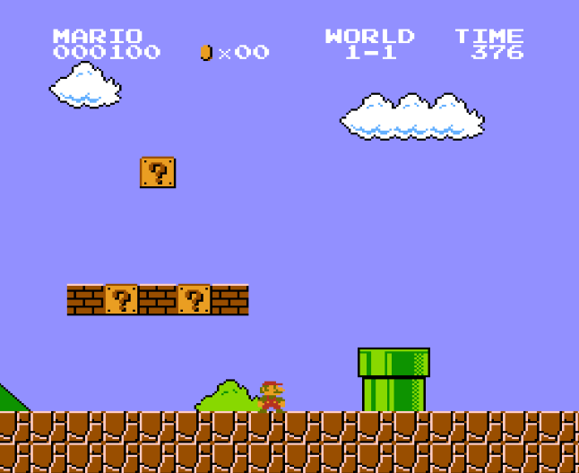 Mario image that somehow ilustrates Elixir pipes